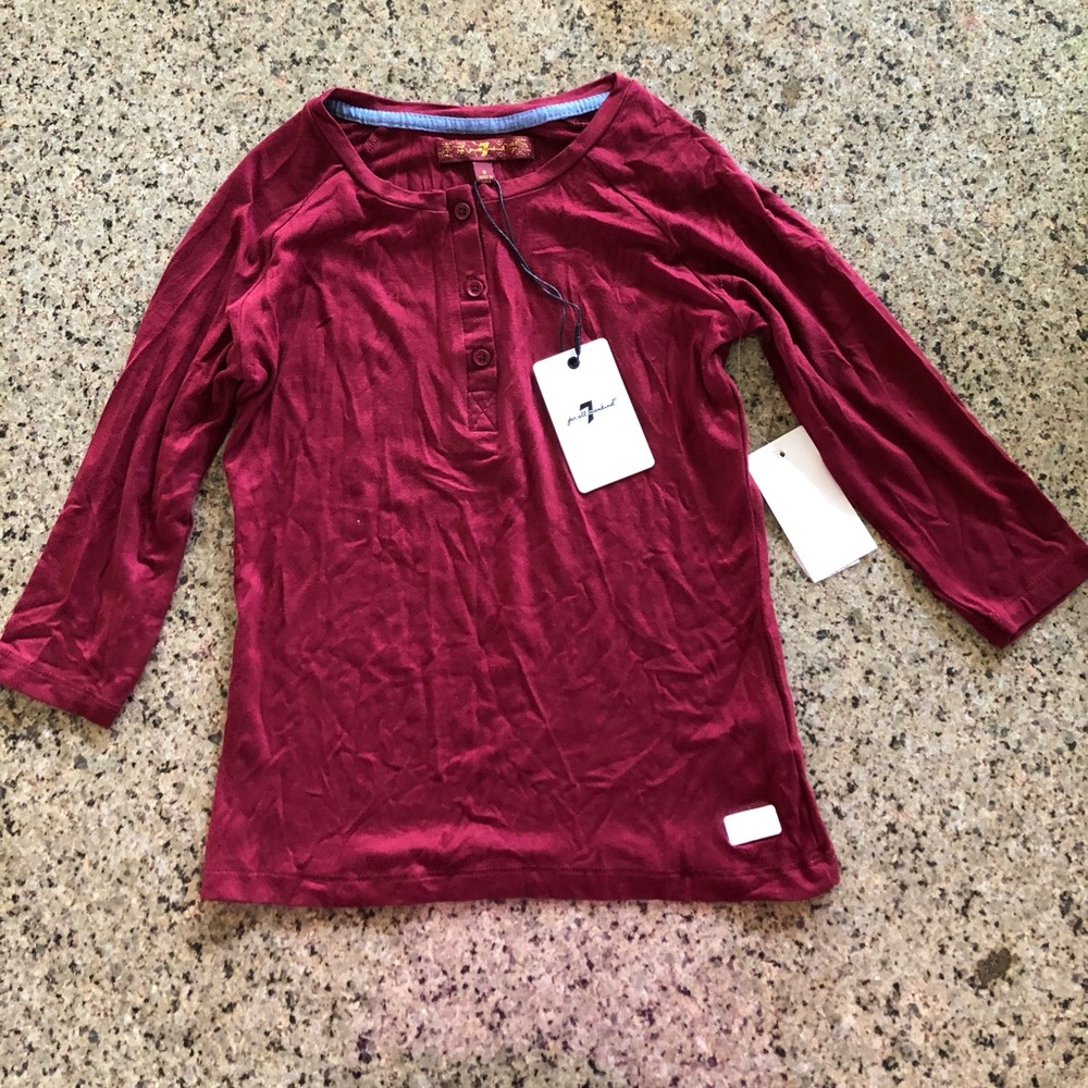 7 For All Mankind- Ruby Red shirt- Size S
